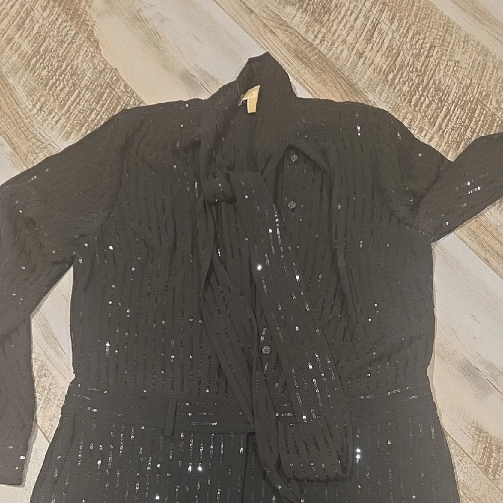 Michael Kors Black Sequin Jumpsuit